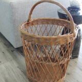 Vintage tall wicker basket
