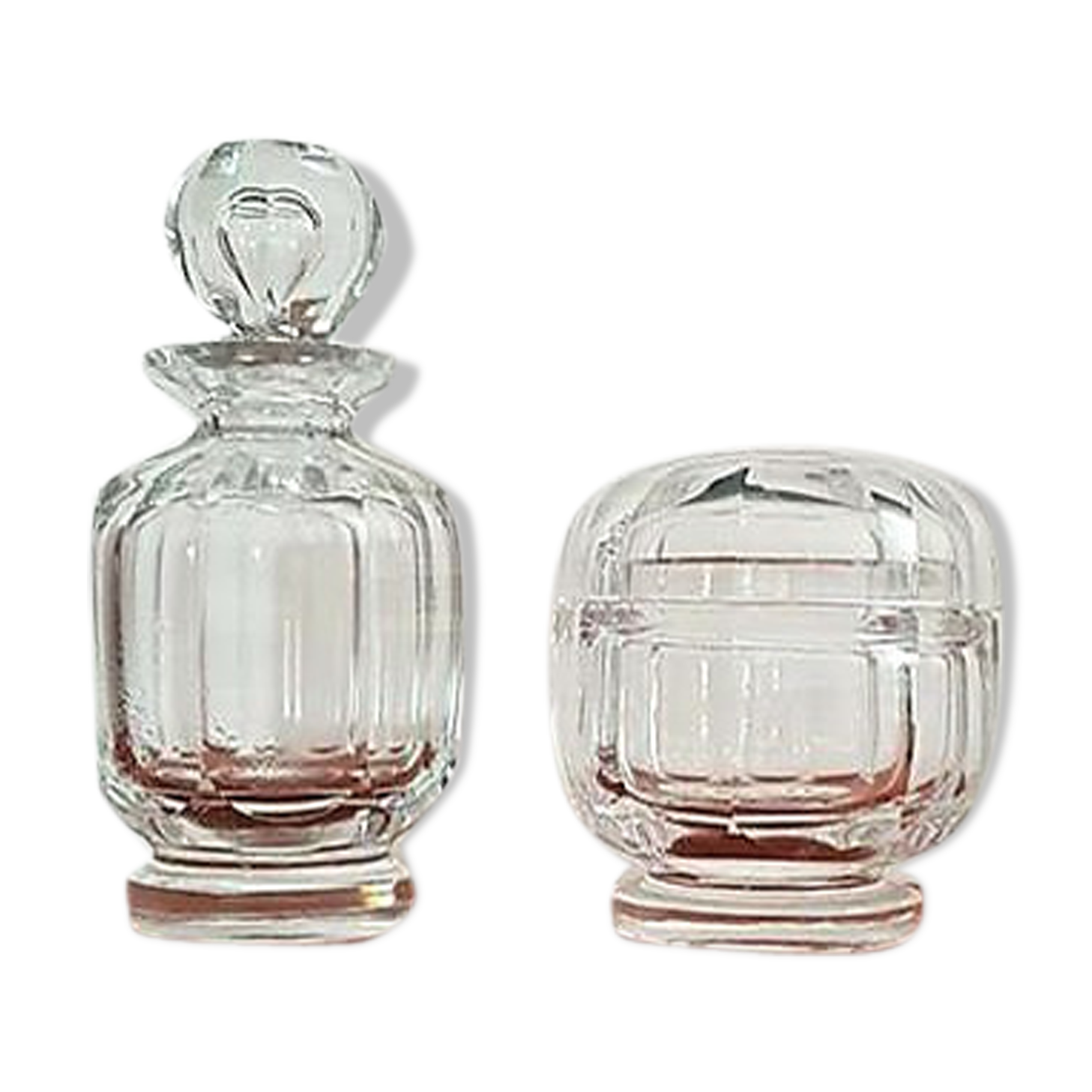 Ensemble de deux flacons ou pots en cristal Baccarat