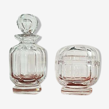 Set of two bottles or glass Baccarat jars