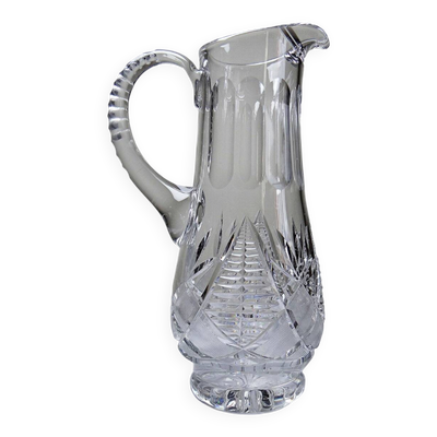 Pichet à eau en cristal taillé, travail européen, XXe s.