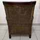 Fauteuil club acajou et rotin