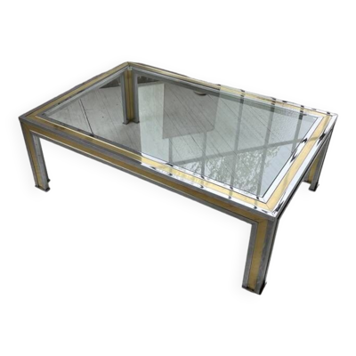 Table basse chrome laiton Romeo Rega