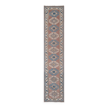 Tapis de couloir turc vintage 80x380 cm