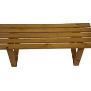 Vintage Scandinavian modern pinewood slatted bench from the 1960's