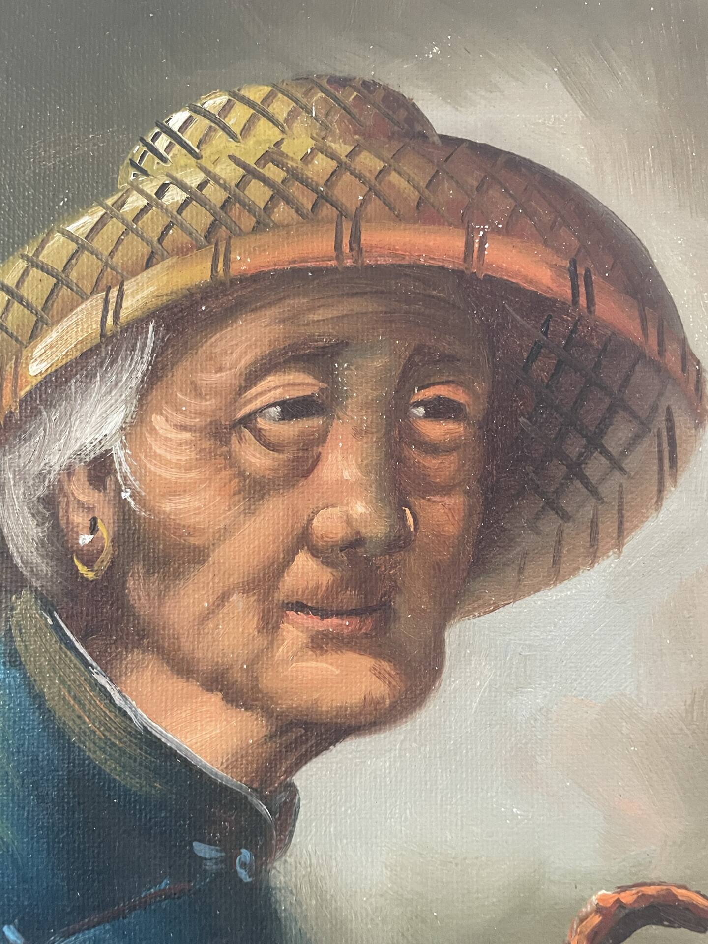 Portrait huile sur bois