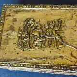 Old wooden box/casket covered with brass
