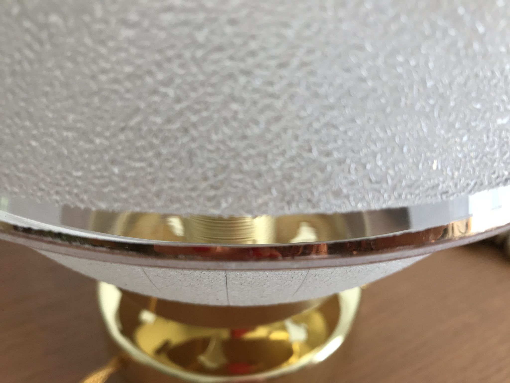 Globe old art deco table lamp in glass and brass support