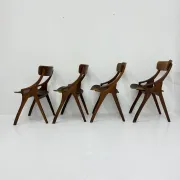 Set of 4 vintage Danish dining chairs by Hovmand Olsen for Mogens Kold, 1960s