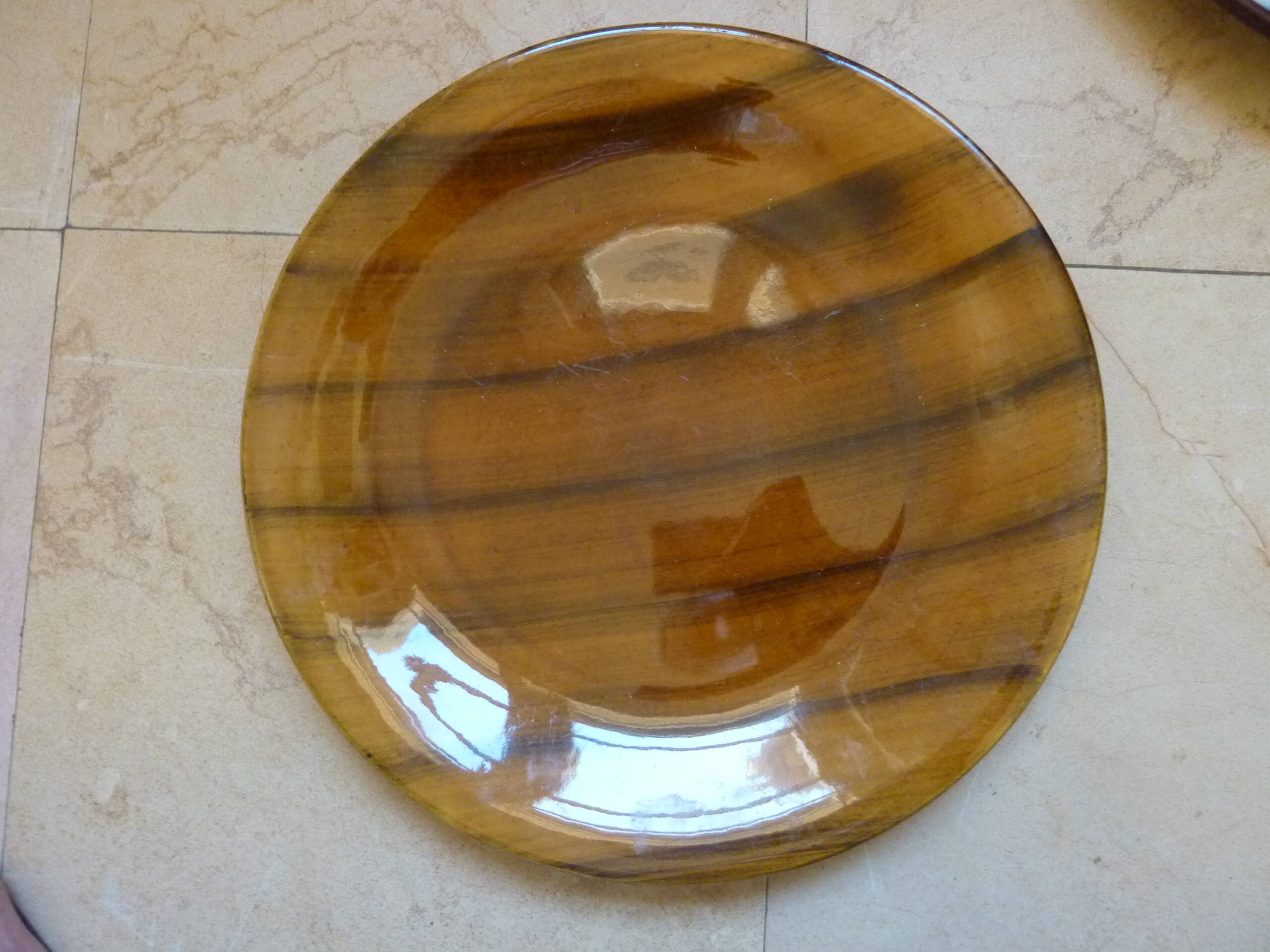 Large ceramic dish from Longchamp, 70s modernist.