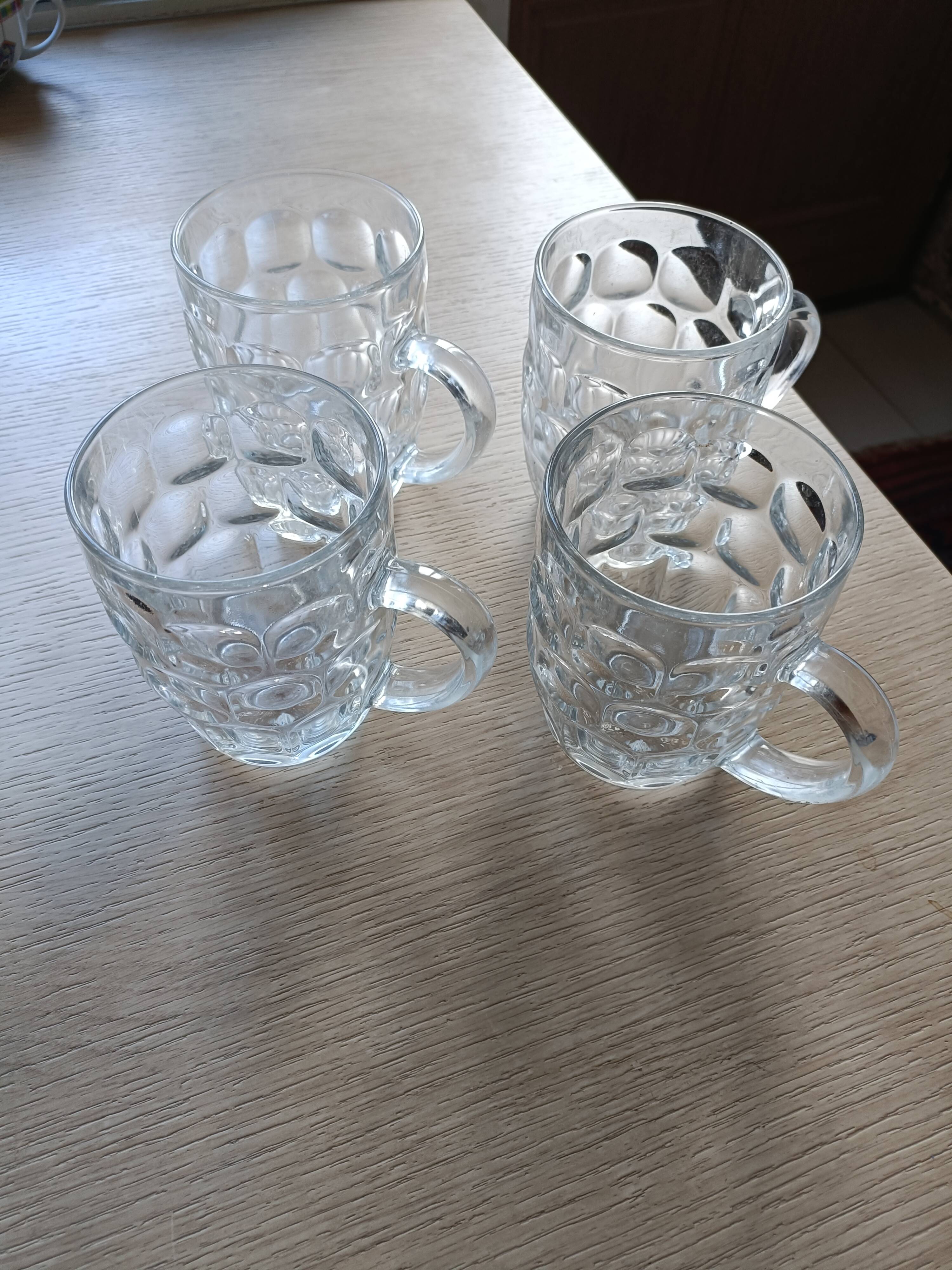 4 glass beer mugs 500ml