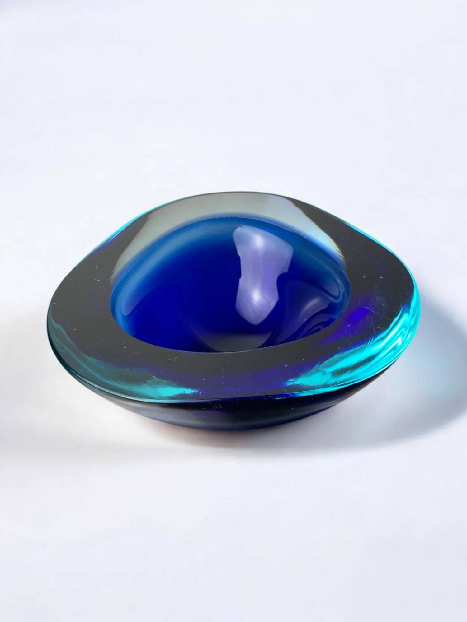 Blue Sommerso bowl by Seguso, Murano glass, Italy, 1970s
