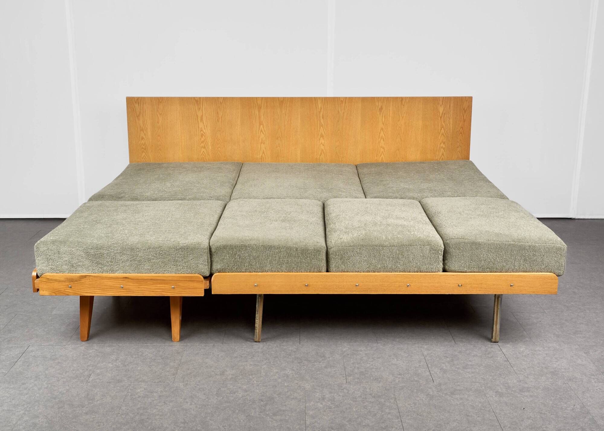 Vintage Corner Sofa Bed with Ottoman, 1960s, Czechoslovakia