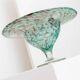 Bol en verre turquoise sur pied par Hans Jürgen Richartz (Solingen) - Vintage années 1970, art en verre moderne du milieu du siècle.
