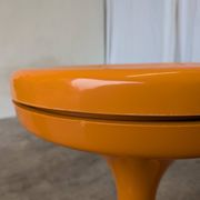 Orange Vintage Mushroom Stool “Jurček” by Meblo, 1960s – Space Age Retro