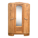 Parisian art deco wardrobe solid raw oak 1930