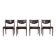 Set of 4 Johannes Andersen dining chairs in Rosewood with brown leather