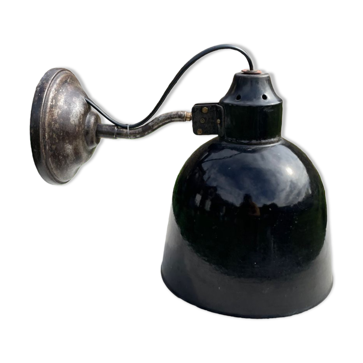 Vintage industrial wall light 1940