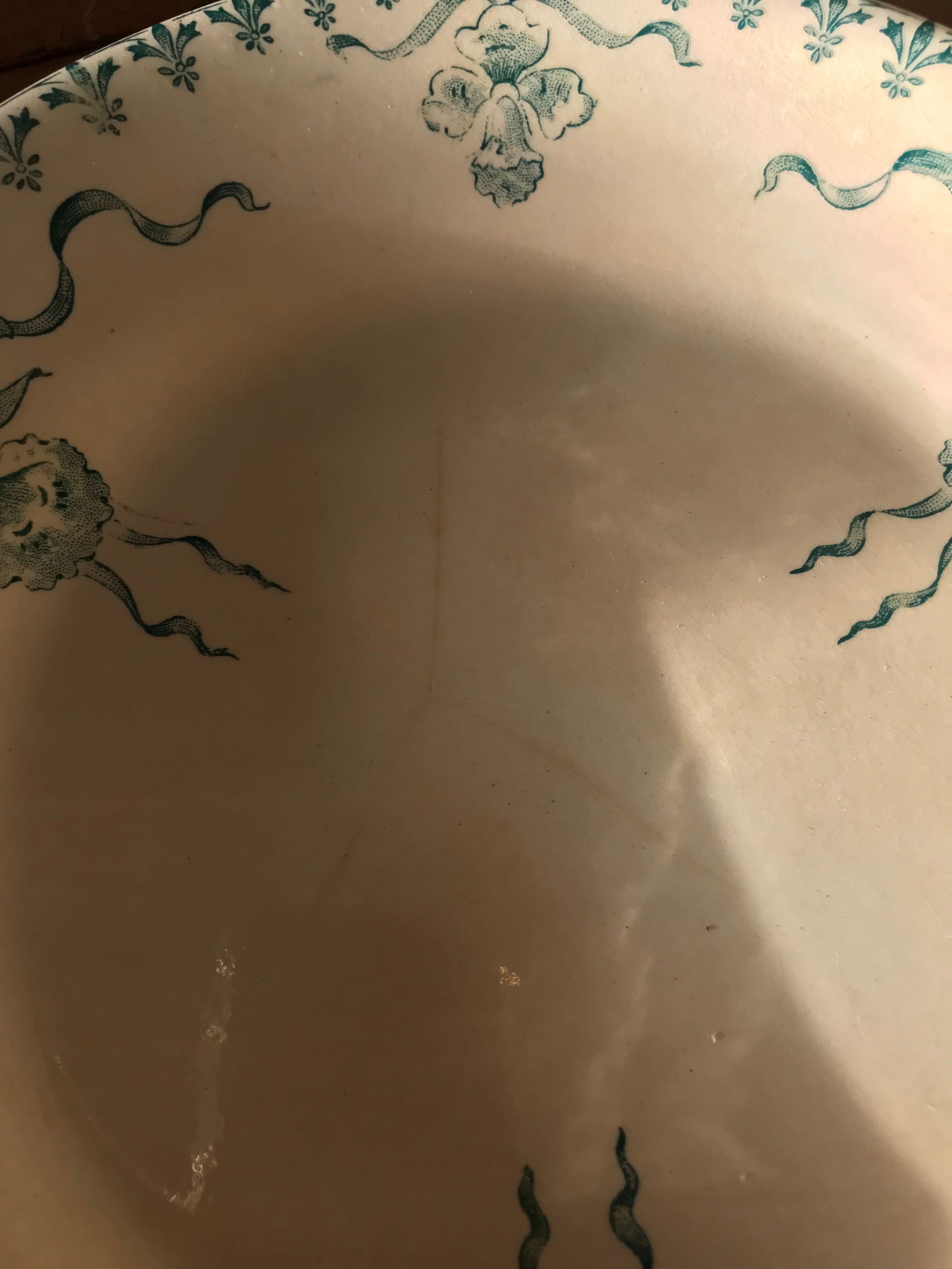 Antique opaque porcelain plates from gien "venice"