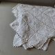Old vintage handmade cotton crochet bed cover
