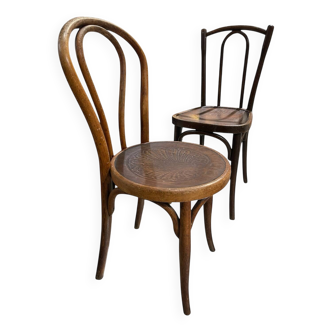 2 chaises de bistrot bois courbé