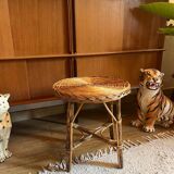 Vintage wicker side table