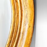 Miroir ovale italien en bois doré du XIXe siècle