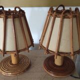 Louis Sognot rattan bedside lamp