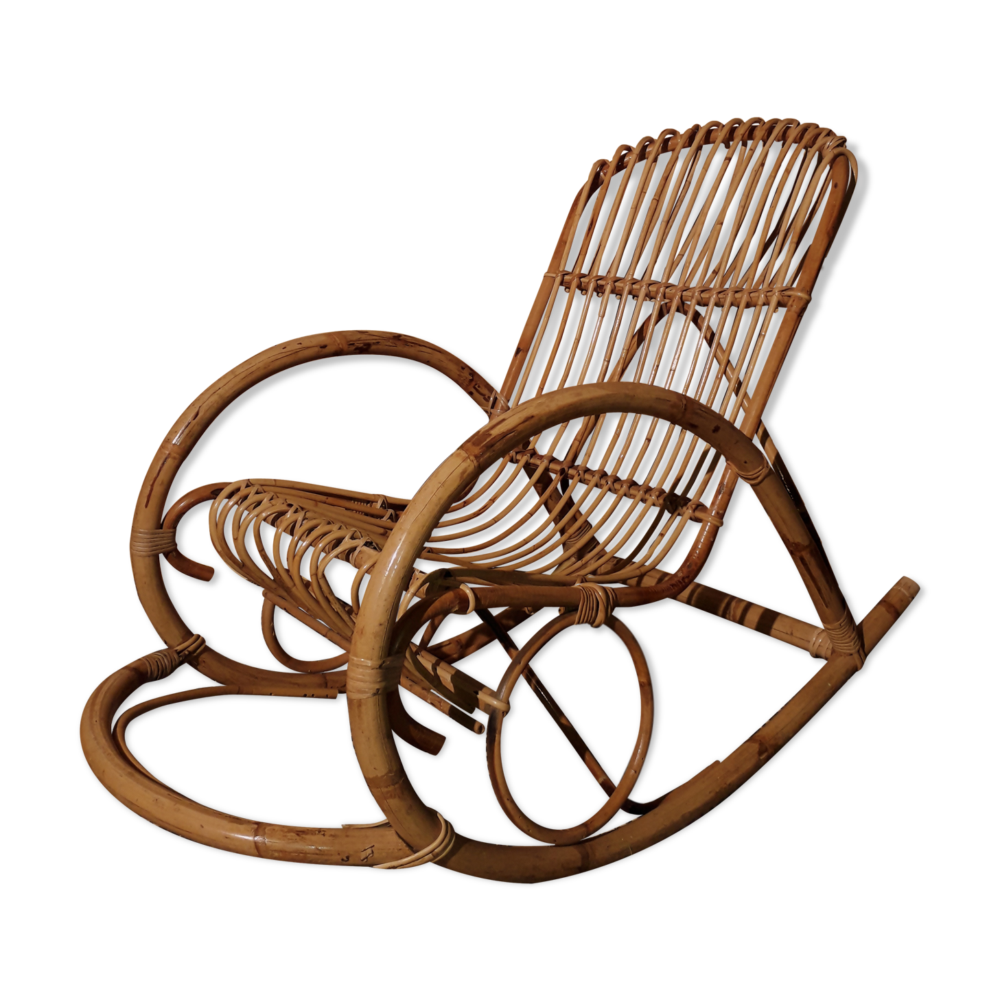 Rocking chair en rotin