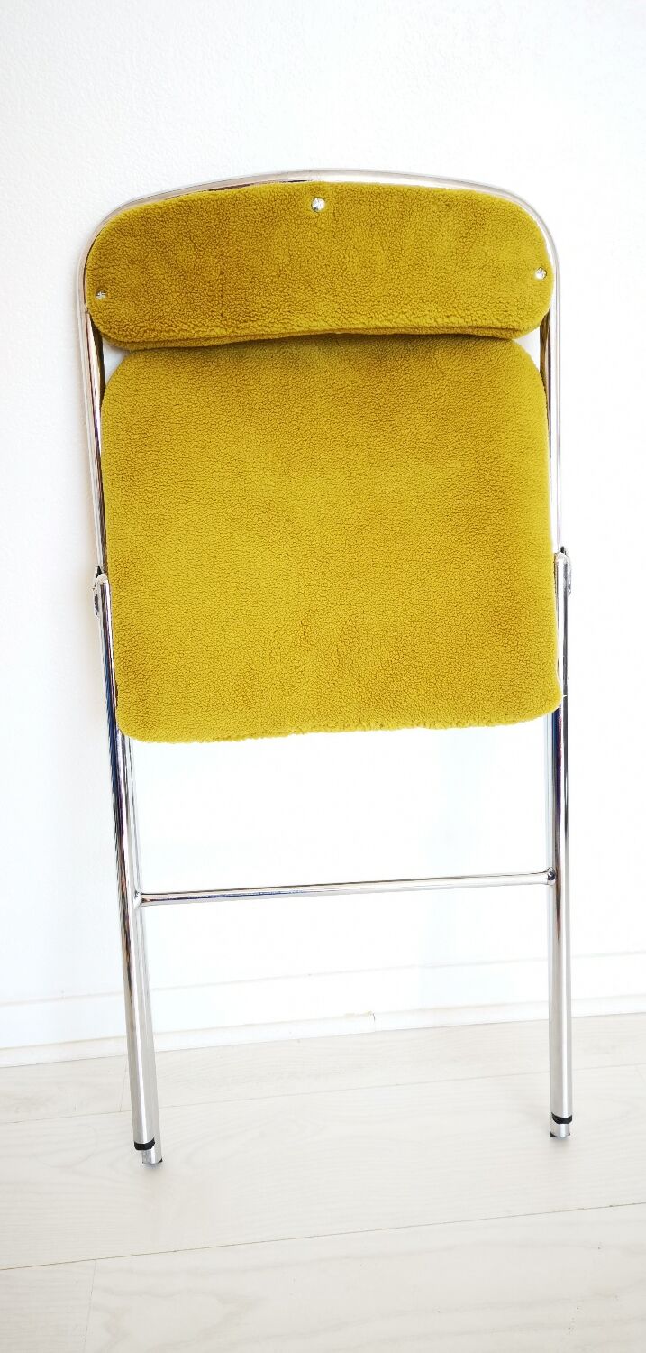 70s chrome folding chair