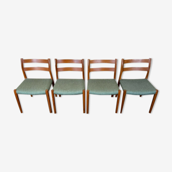 4 chaises en teck Niels O. Möller pour J.L. Moller’s 60