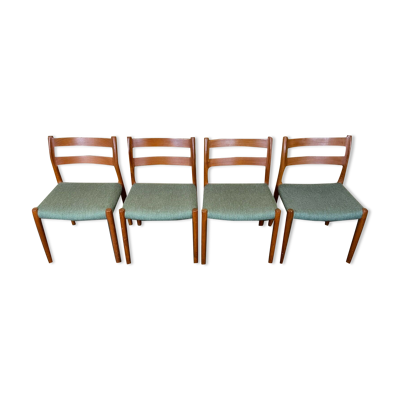 4 chaises en teck Niels O. Möller pour J.L. Moller’s 60