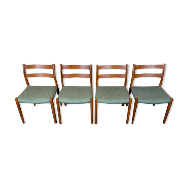 4 chaises en teck Niels O. Möller pour J.L. Moller’s 60