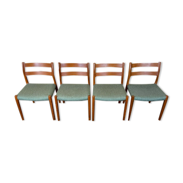 4 chaises en teck Niels O. Möller pour J.L. Moller’s 60