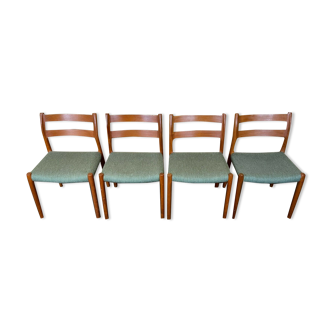 4 chaises en teck Niels O. Möller pour J.L. Moller’s 60
