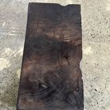 Small stool, black solid teak accent stool wabi-sabi L30 W8.5 H6.