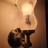 Pair of vintage chrome wall sconces