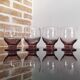 4 Art Deco red wine glasses in purple glass from the 70s