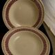 Service of 6 hollow plates in Faince of Badonviller decoration of red bevels