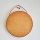 Round teak mirror by Uno and Osten Kristiansson for Luxus Vittsjö, Sweden.
