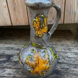 Vintage enamelled ceramic laying vase