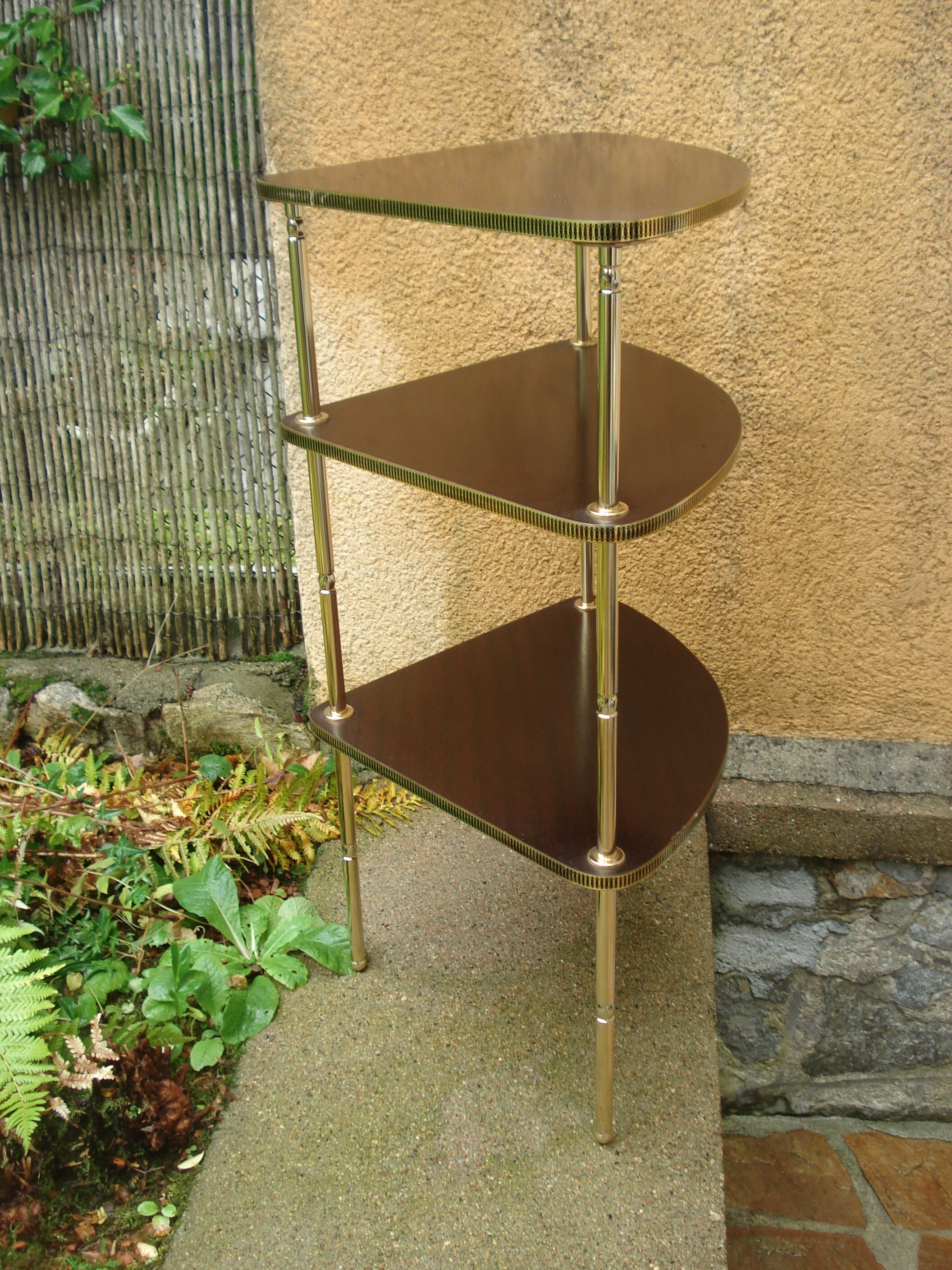 Vintage corner shelf 1960 formica 3 trays