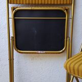 70's orange velvet folding chairs