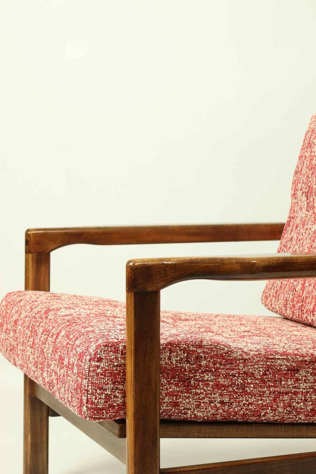 Vintage Armchair Lobster Upholstery Living Room Scandinavian, MCM, Poland 1960s