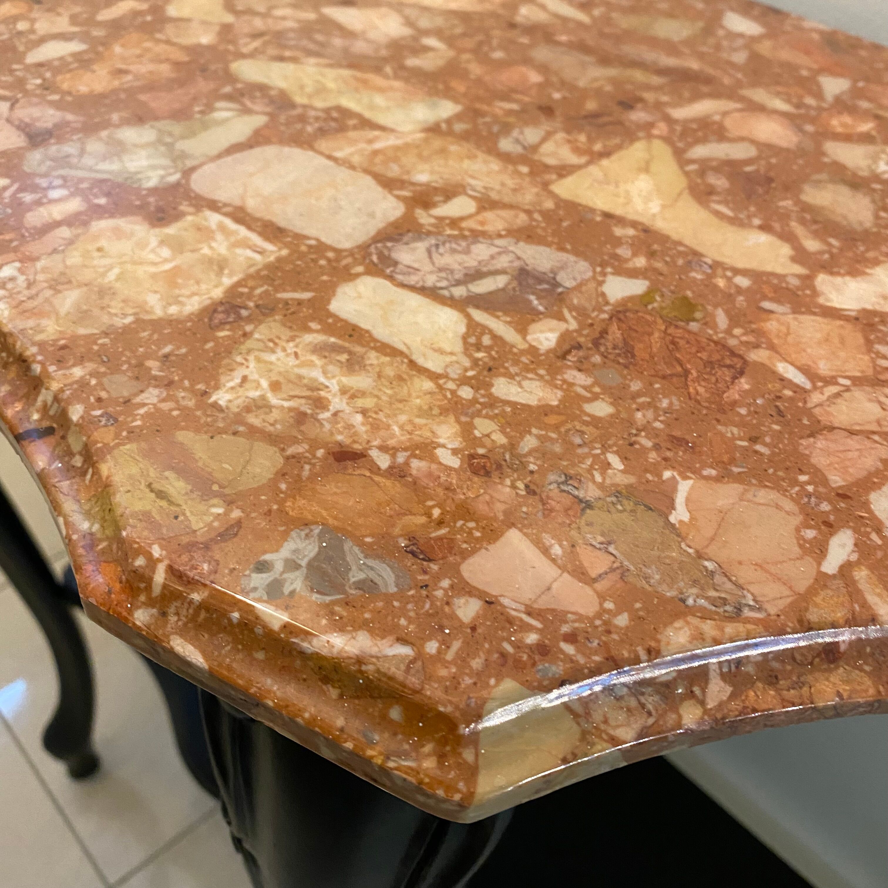 Baroque style console, marble top