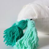 Rectangular cushion 100% Wool & Green Linen