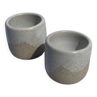 Ceramic stoneware egg cups set of 2