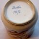 Timbale Napoleon III, fine porcelain, Acanthes and flowers, interior fine gold