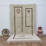 Handmade wool Berber rug 245 X 145 CM