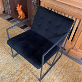 Cube velvet armchair