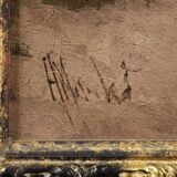 Signed painting landscape in impressionist style from the 19th century